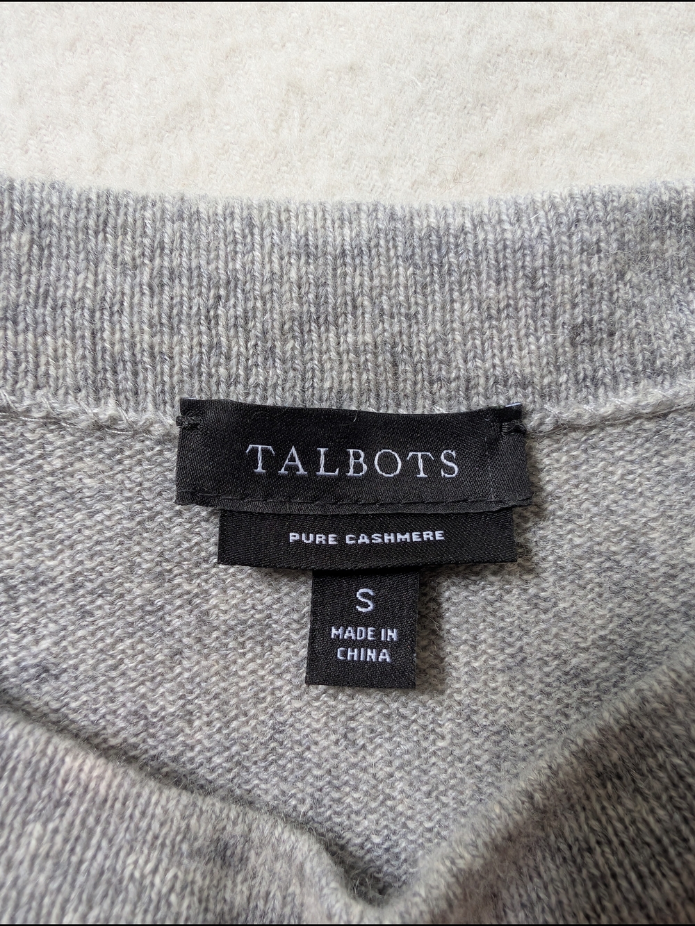 Talbots 100% Cashmere Gray Floral Sweater with Black Floral Print S - Picture 2 of 9